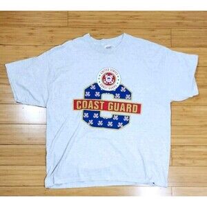Coast Guard Shirt Xl Mens Vintage Short Sleeve Hanes Graphic Image Army